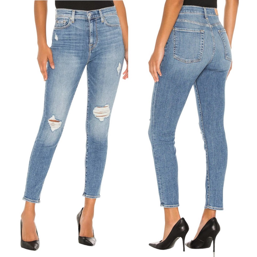 7 For All Mankind High Waist Ankle Skinny in Sloane Vintage Size 24